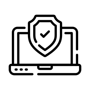 Laptop, System, Pc, Device, Shield icon