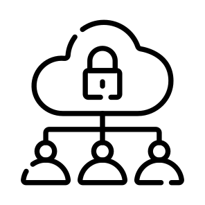 Users, Cloud, Storage, Lock, Privacy icon