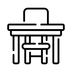 Classroom Table, Desk, Furniture, Interior, Student Table icon
