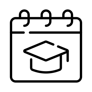 Graduation Day, Scholarship, Mortarboard, Calendar, Date, icon