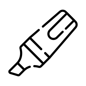 Highlighter, Marker, Colour, Stationery, School Supply icon