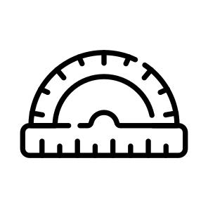 Protractor, Scale, Measuring, Geometry, Stationery icon
