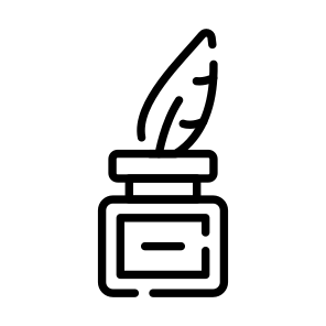 Quill Ink, Inkpot, Ink Bottle, Stationery, Feather Ink icon