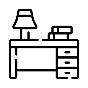 Study Table, Desk, Furniture, Study Area, Interior icon