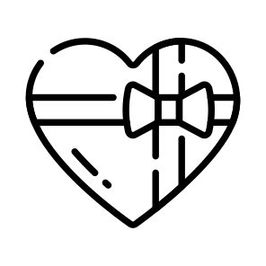 Gift, Hamper, Present, Heart, Wrapped icon