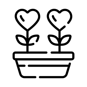 Love, Hearts, Plant, Pot, Houseplant icon