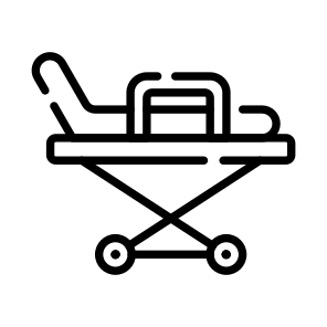 Bed, Stretcher, Gurney, Equipment, Accessory,,, icon