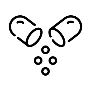 Capsule, Medication, Drug, Pill, Open icon