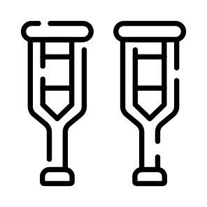 Crutches, Sticks, Support, Mobility, Tool icon