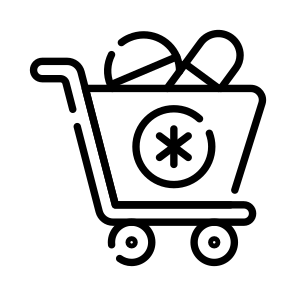 Medicine, Purchase, Trolley, Pharmacy, Buy icon