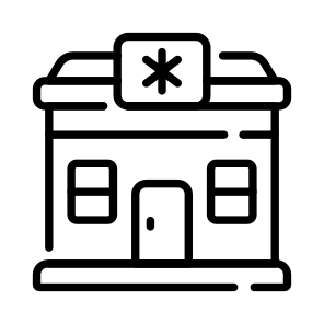 Pharmacy, Drugstore, Store, Shop, Building icon