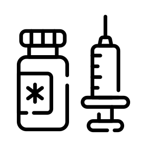 Vaccine, Dose, Injection, Medication, Syringe icon