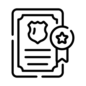 Certificate, Degree, Award, Credential, Police icon