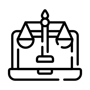 Cyber, Digital, Online, Laptop, Law icon