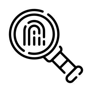 Fingerprint, Search, Clue, Evidence, Checking icon