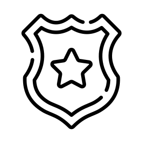 Police, Badge, Emblem, Security, Star icon