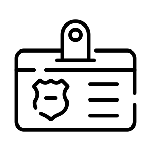 Police, Id, Badge, Identity, Law icon