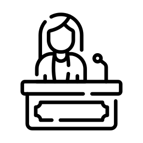 Speaker, Legal, Trial, Judge, Voice icon