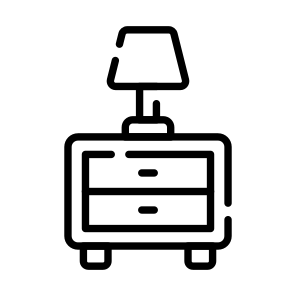 Bedside, Sideboard, Lamp, Lampshade, Decor icon