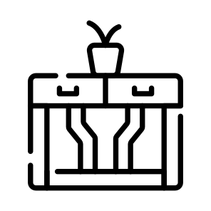 Table, Console, Drawer, Storage, Vase icon