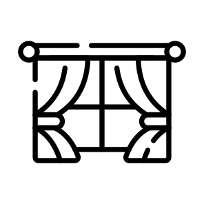 Window, Curtains, Blinders, Drapes, Fabric icon