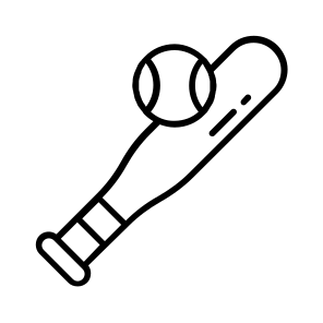 Baseball, Alloy Bat, Sports, Equipment, Bat icon