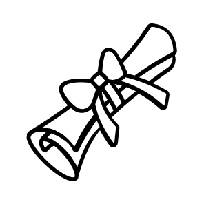Degree, Diploma, Credential, Certificate, Achievement icon
