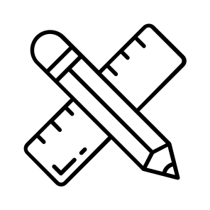 Drafting, Tools, Pencil, Ruler, Scale icon