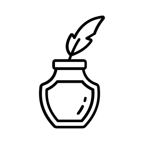 Inkpot, Calligraphy, Writing, Stationery, Ink icon