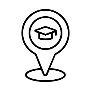 School, Location, Map, Marker, Education icon