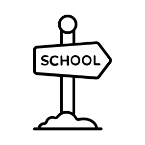 School, Signboard, Direction, Learning, Guidepost icon