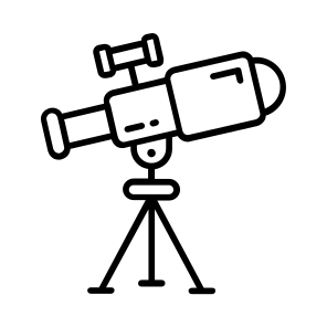 Telescope, Astronomy, Stargazing, Spyglass, Astronomical icon