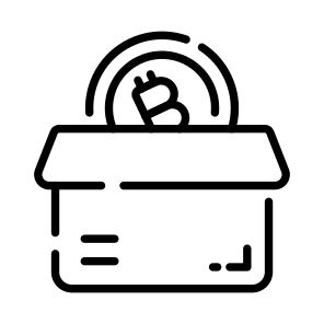 Crypto, Box, Saving, Cryptocurrency, Bitcoin icon