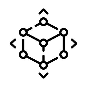 Modelling, D, Simulation, Rendering, Blockchain icon