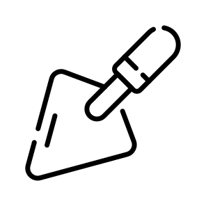Trowel, Masonry, Tool, Plastering, Finishing icon