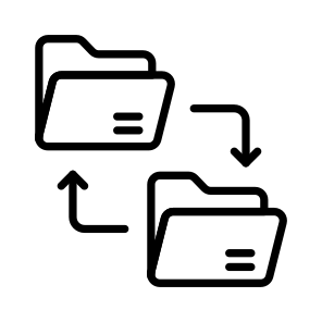 Data, Transfer, Files, Folders, Automation icon