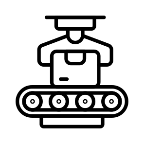 Manufacturing, Artificial, Intelligence, Ai, Conveyor icon
