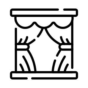Curtains, Draps, Stage, Theatre, Fabric icon