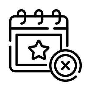 Event Cancel, Event Failed, No Event, Event Issue, Event Problem icon