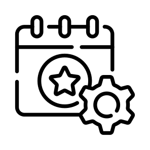 Event Management, Event Planning, Program Coordination, Celebration Management, Schedule icon