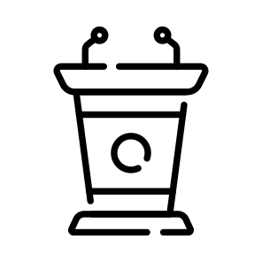 Rostrum, Speaker Podium, Stage Rostrum, Event Lectern, Wooden Stand icon