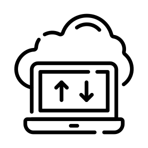 Data, Cloud, Laptop, Online, Digital icon