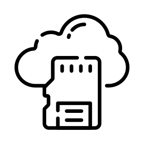 Data, Cloud, Memory, Chip, Card icon