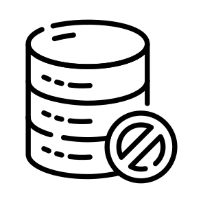 Data, Database, Db, Block, Ban icon