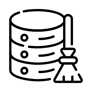 Data, Database, Db, Cleaning, Broom icon