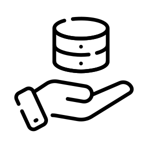Data, Database, Db, Hand, Service icon