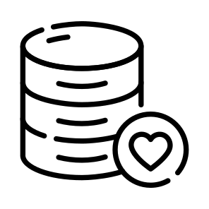 Data, Favourite, Db, Top, Heart icon