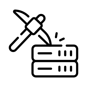 Data, Server, Datacenter, Mining, Pickaxe icon