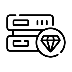 Data, Server, Premium, Diamond, Datacenter icon
