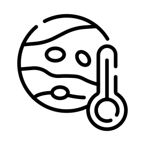 Planet Temperature, Surface Heat, Planet Climate, Heat Level, Space, icon